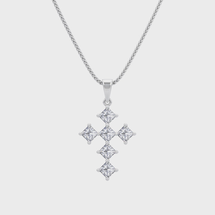 Shimansky - My Girl Diamond Diagonal Cross Pendant 0.50ct Crafted in 18K White Gold Product Video
