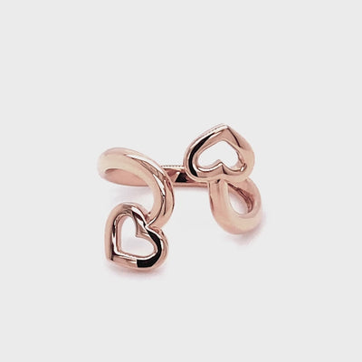Shimansky - Two Hearts Twist Ring Crafted in 18K Rose Gold Product Video